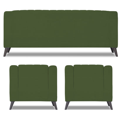 Adorn India Premium Laurel 3+1+1 5 Seater Sofa Set (Green) (3 Year Warranty)