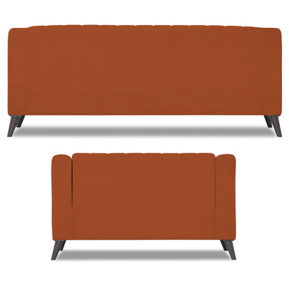 Adorn India Premium Laurel 3+2 5 Seater Sofa Set (Rust) (3 Year Warranty)