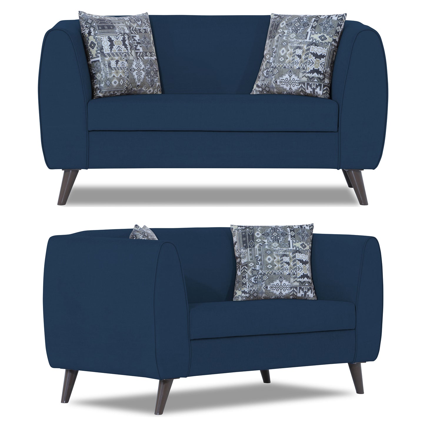 Adorn India Mason 3+2 5 Seater Sofa Set (Aqua Blue)