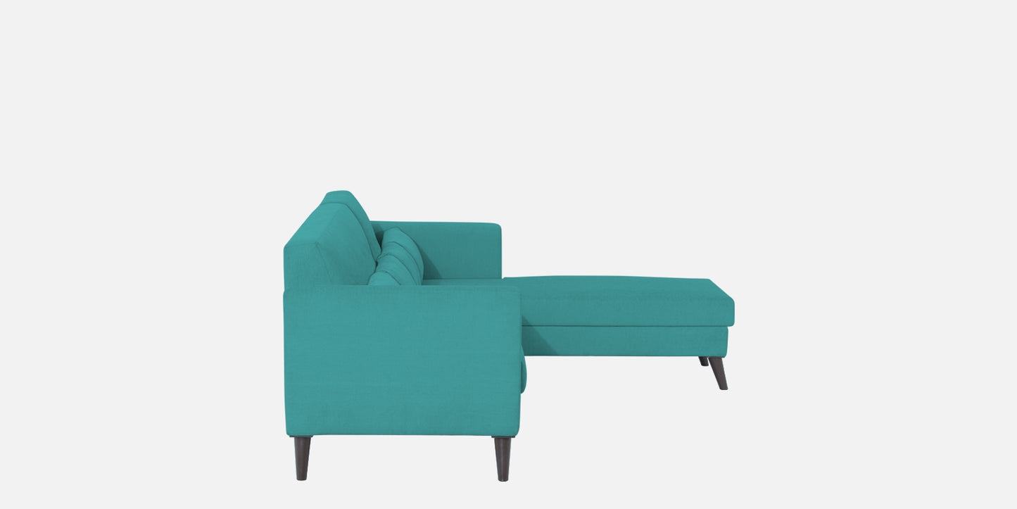 Adorn India Daniel L Shape 6 Seater Sofa Set RHS (Aqua Blue) (3 Year Warranty)