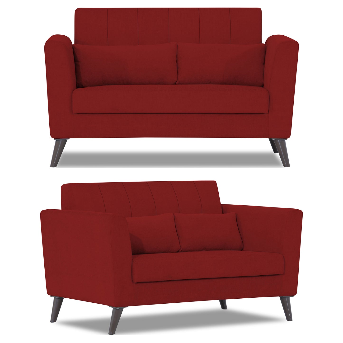 Adorn India Daniel 3+2+1 6 Seater Sofa Set (Red) (3 Year Warranty)