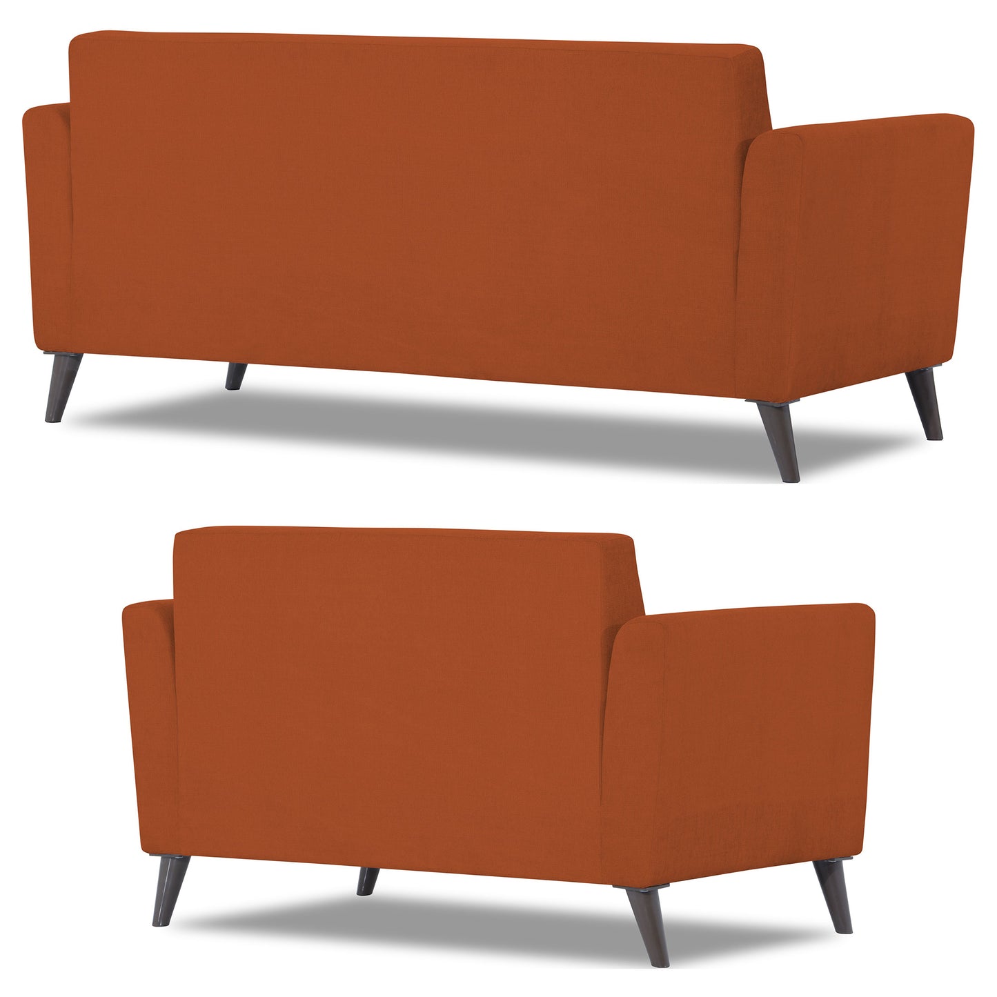 Adorn India Dannis 3+2 5 Seater Sofa Set (Rust) (3 Year Warranty)