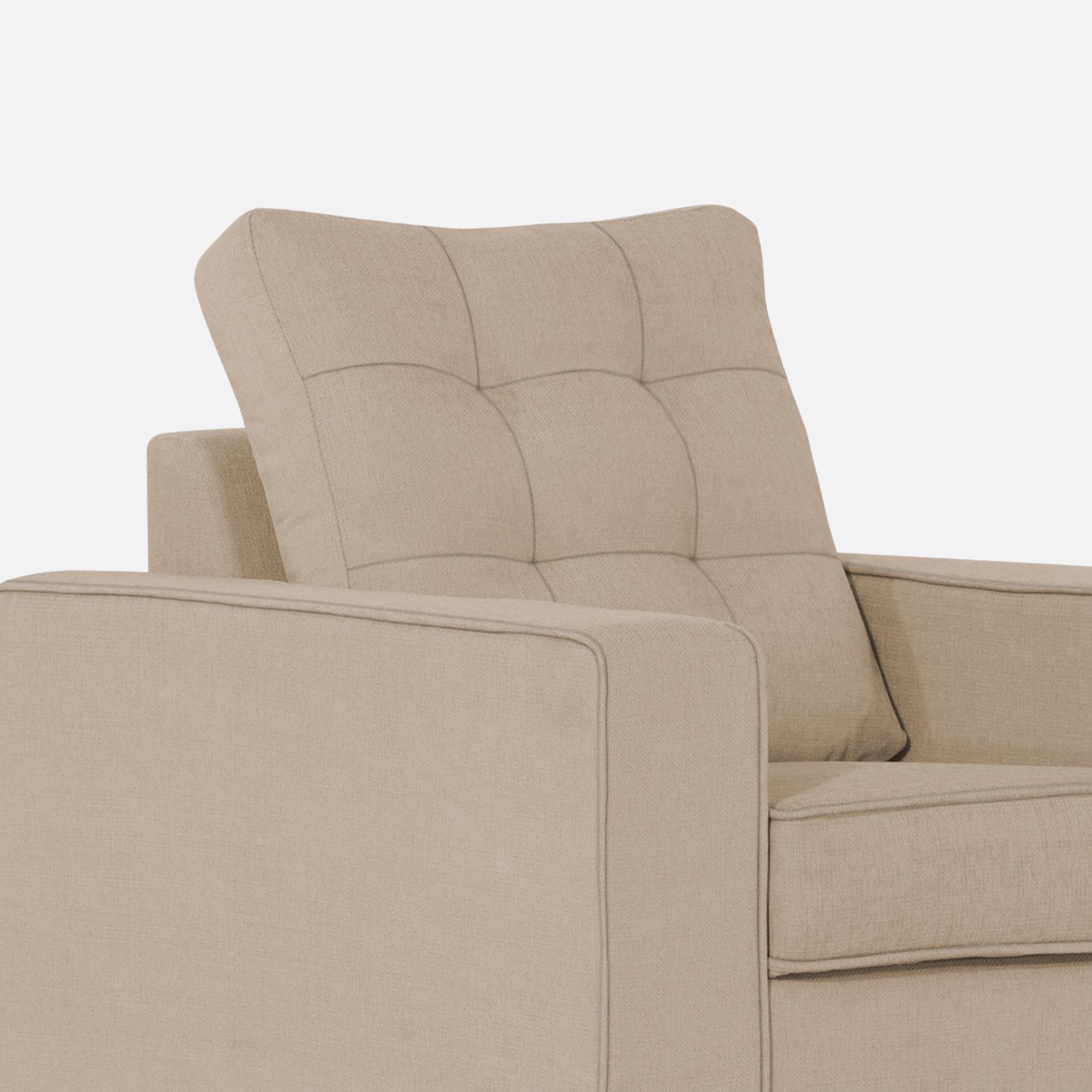 Adorn India Raptor 1 Seater Sofa (Beige)