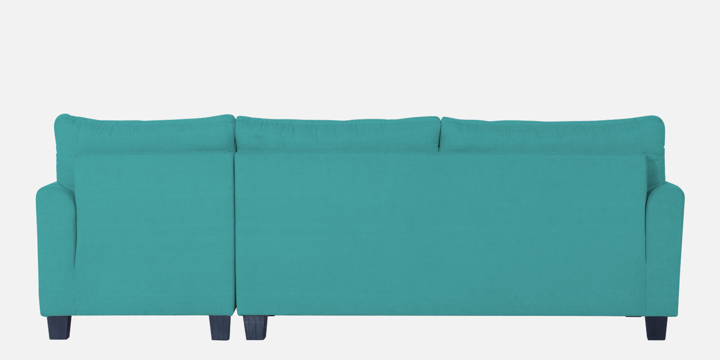 Adorn India Moris L Shape 6 Seater Sofa Set RHS (Aqua Blue) (3 Year Warranty)