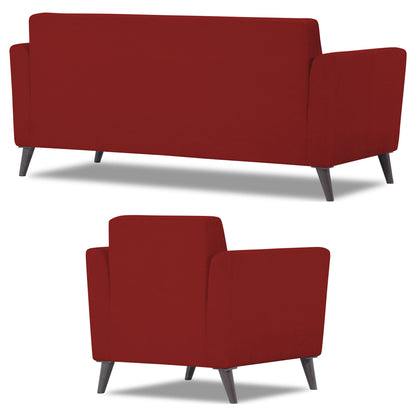 Adorn India Dannis 3+1+1 5 Seater Sofa Set (Red) (3 Year Warranty)