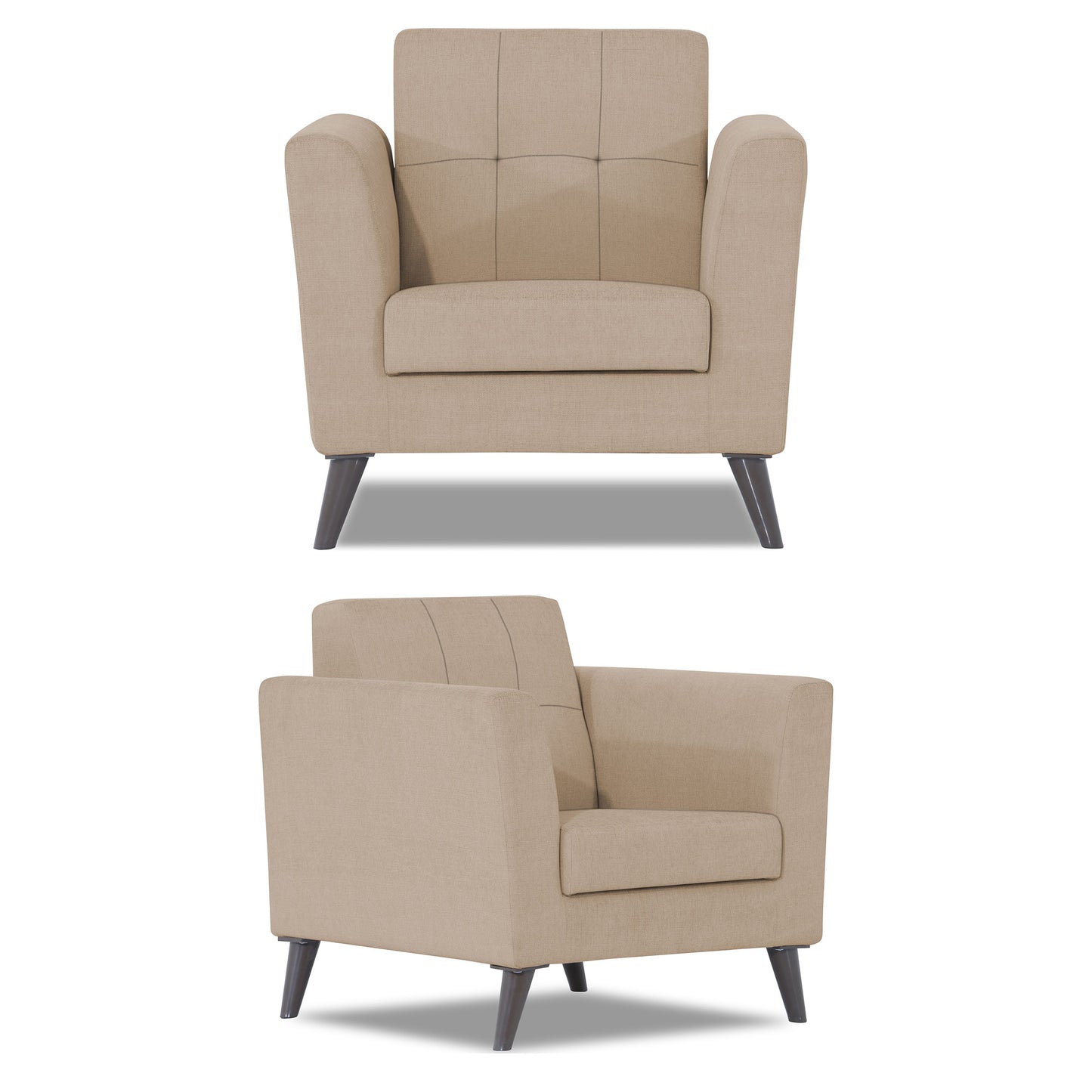 Adorn India Dannis 3+2+1 6 Seater Sofa Set (Beige) (3 Year Warranty)