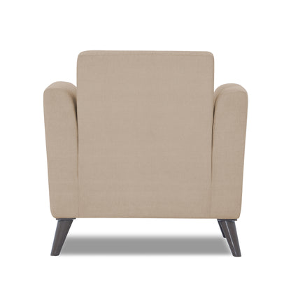 Adorn India Daniel 1 Seater Sofa (Beige) (3 Year Warranty)