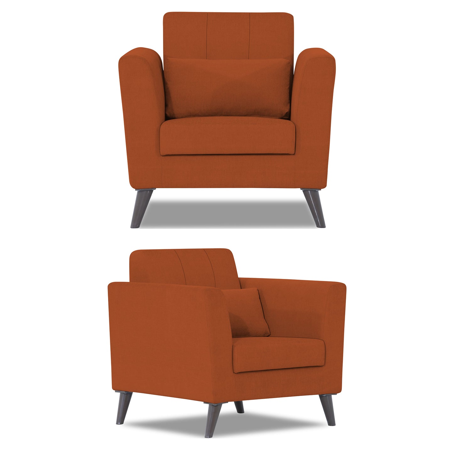 Adorn India Daniel 3+2+1 6 Seater Sofa Set (Rust) (3 Year Warranty)