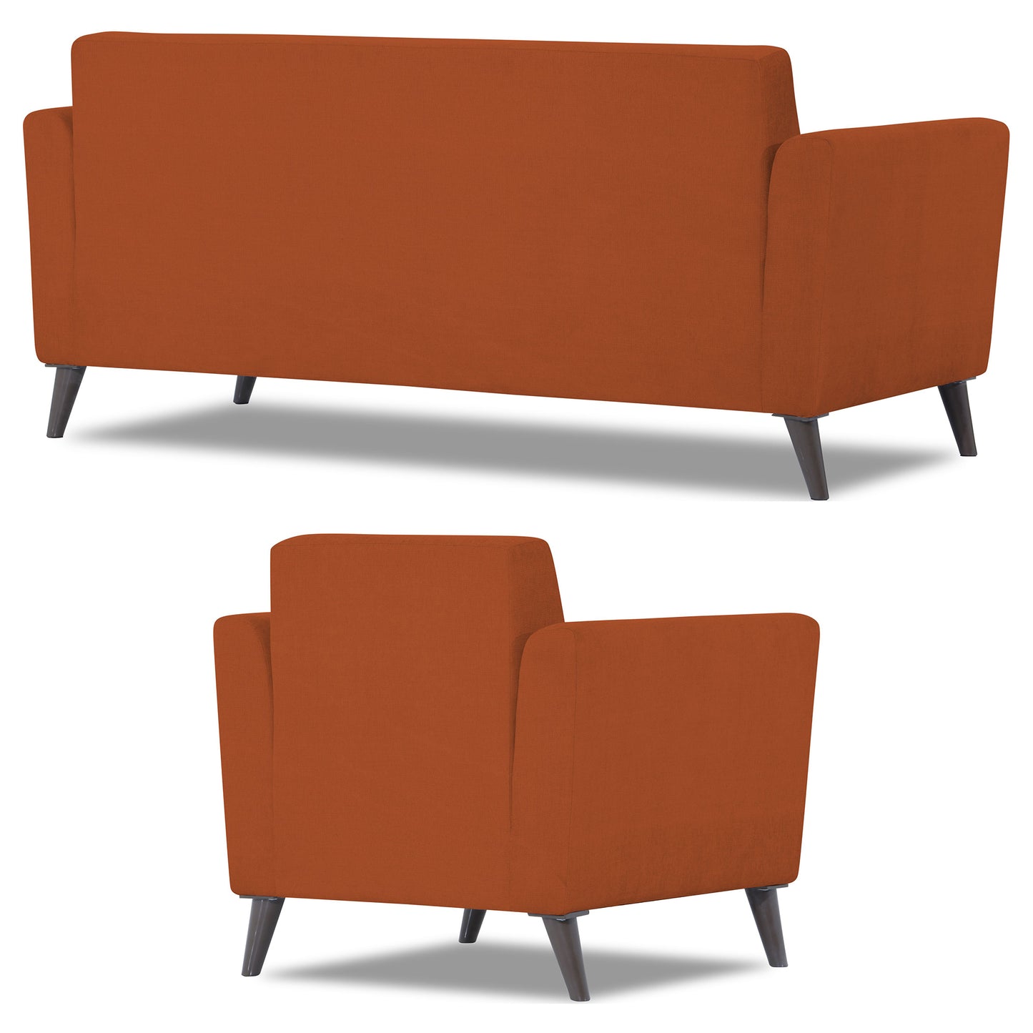 Adorn India Daniel 3+1+1 5 Seater Sofa Set (Rust) (3 Year Warranty)
