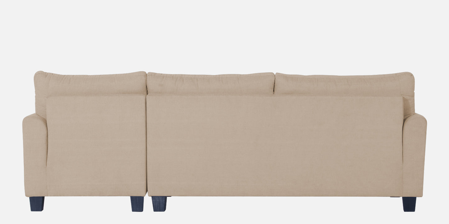 Adorn India Moris L Shape 6 Seater Sofa Set RHS (Beige) (3 Year Warranty)