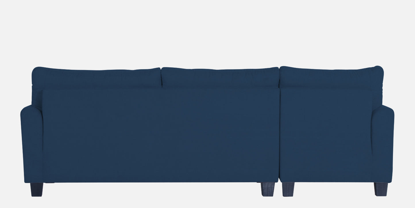 Adorn India Moris L Shape 6 Seater Sofa Set LHS (Blue) (3 Year Warranty)