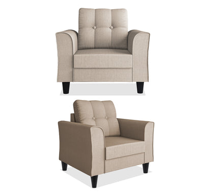 Adorn India Maddox Tufted 3+2+1 6 Seater Sofa Set (Beige) (3 Year Warranty)