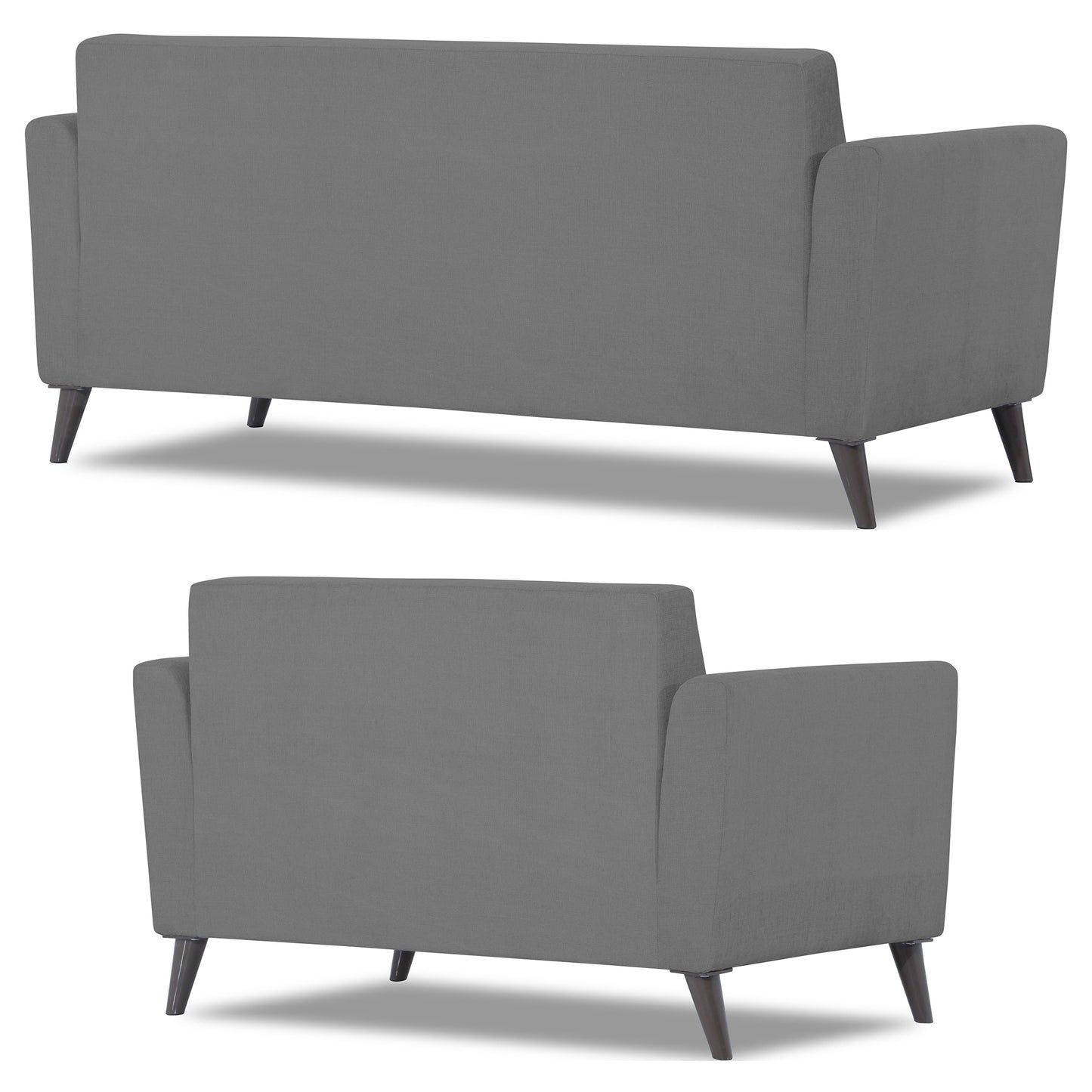 Adorn India Dannis 3+2 5 Seater Sofa Set (Grey) (3 Year Warranty)