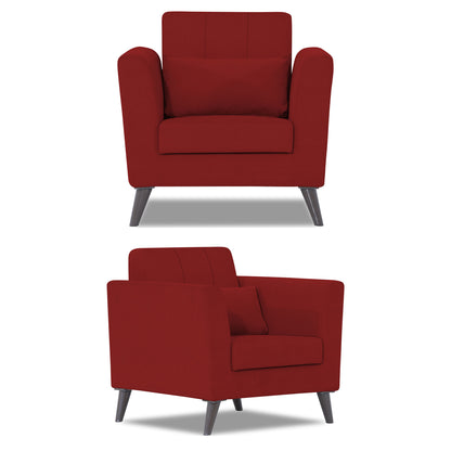 Adorn India Daniel 3+2+1 6 Seater Sofa Set (Red) (3 Year Warranty)