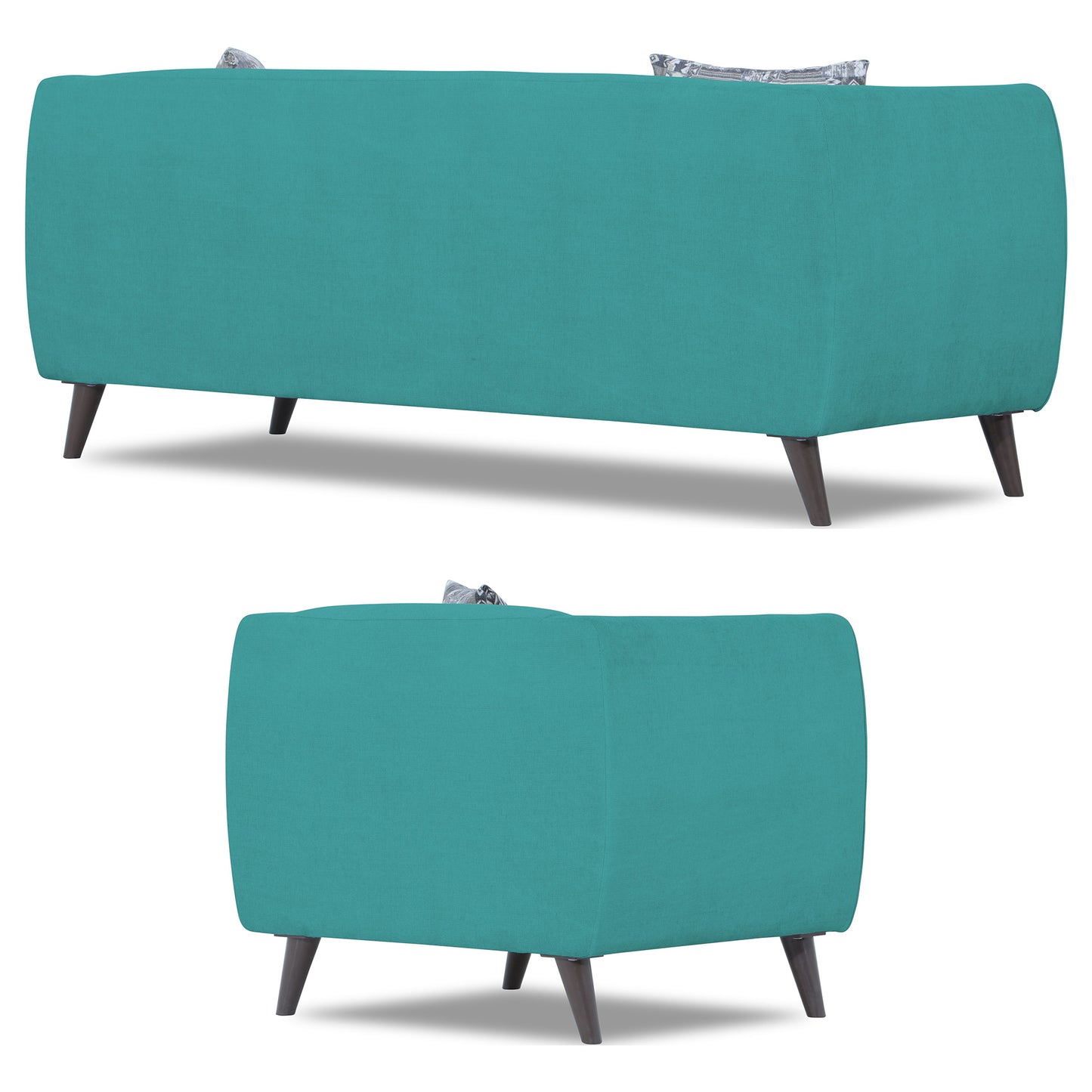 Adorn India Mason 3+1+1 5 Seater Sofa Set (Aqua Blue)