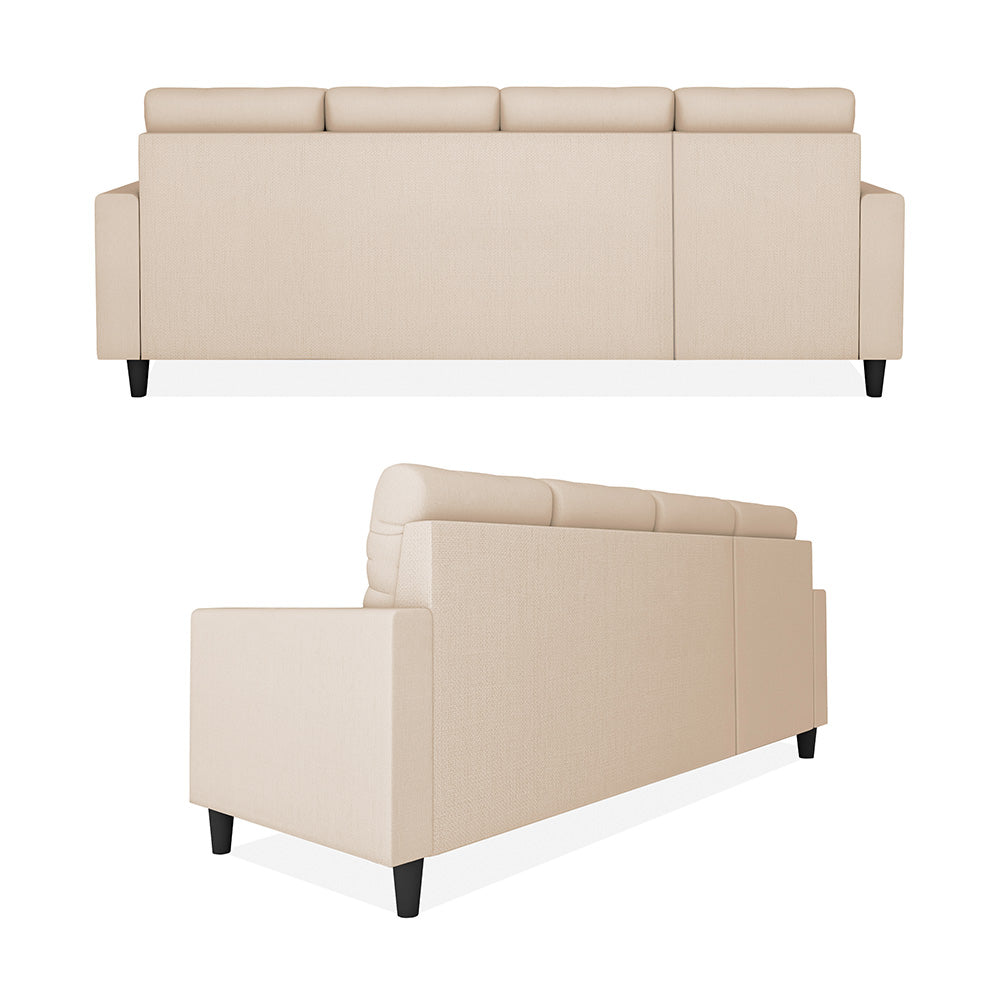 Adorn India Darcy L Shape 6 Seater Sofa Set (LHS) (Beige) (3 Year Warranty)
