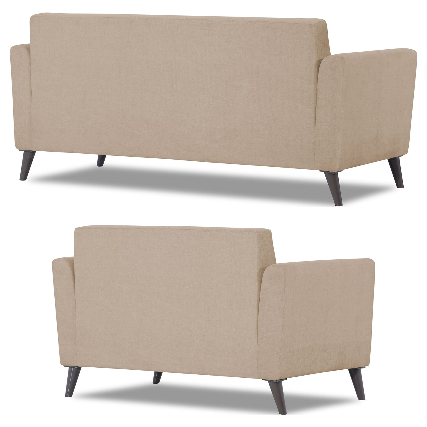 Adorn India Dannis 3+2 5 Seater Sofa Set (Beige) (3 Year Warranty)