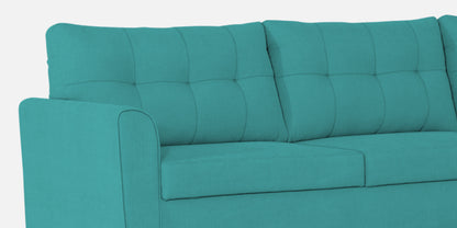 Adorn India Moris L Shape 6 Seater Sofa Set RHS (Aqua Blue) (3 Year Warranty)