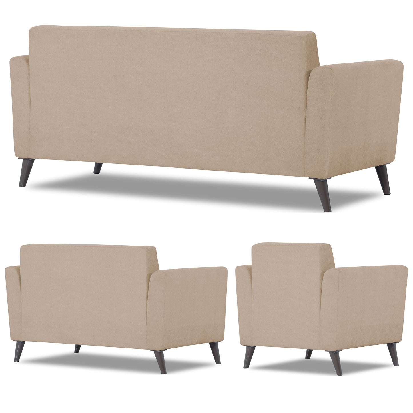 Adorn India Dannis 3+2+1 6 Seater Sofa Set (Beige) (3 Year Warranty)