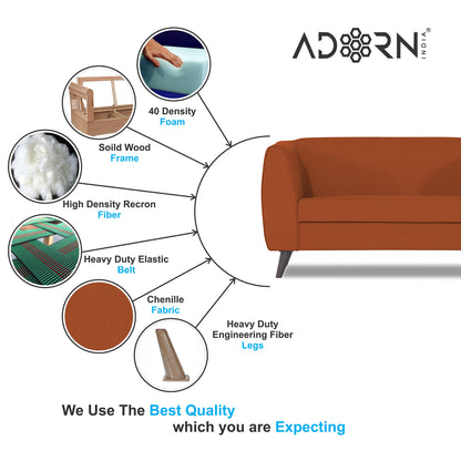 Adorn India Mason 2 Seater Sofa (Aqua Blue)