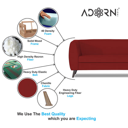 Adorn India Mason 3+2 5 Seater Sofa Set (Aqua Blue)