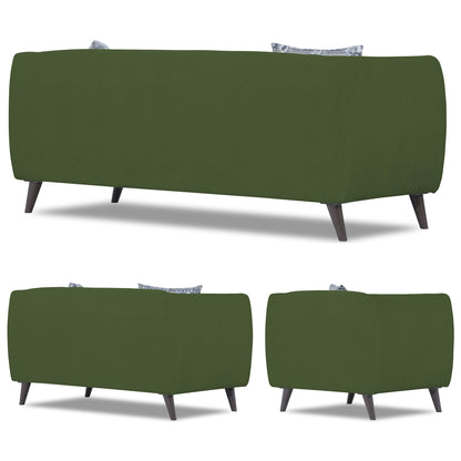Adorn India Mason 3+2+1 6 Seater Sofa Set (Aqua Blue)