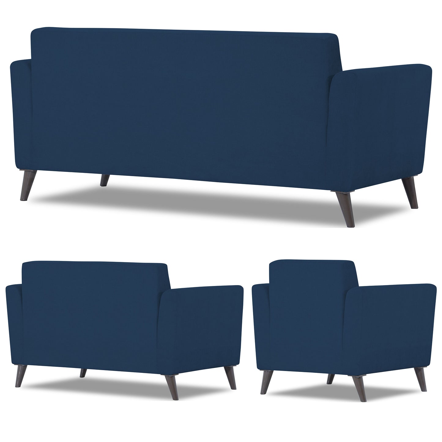 Adorn India Daniel 3+2+1 6 Seater Sofa Set (Blue) (3 Year Warranty)