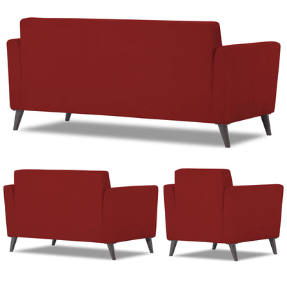 Adorn India Daniel 3+2+1 6 Seater Sofa Set (Red) (3 Year Warranty)