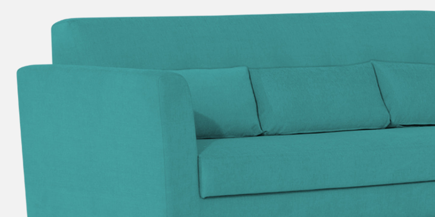 Adorn India Daniel L Shape 6 Seater Sofa Set RHS (Aqua Blue) (3 Year Warranty)