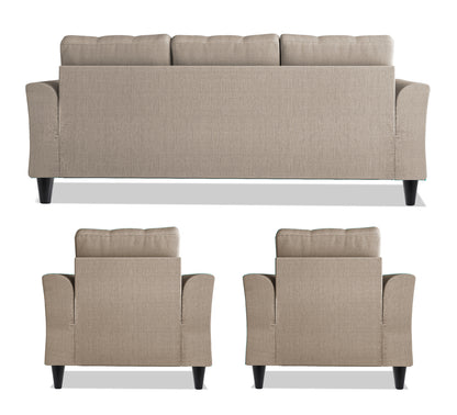 Adorn India Maddox Tufted 3-1-1 5 Seater Sofa Set (Beige) (3 Year Warranty)