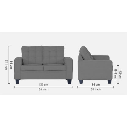 Adorn India Raptor 2 Seater Sofa (Grey)