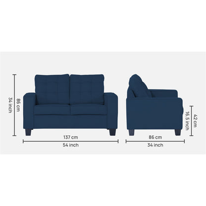 Adorn India Raptor 2 Seater Sofa (Blue)