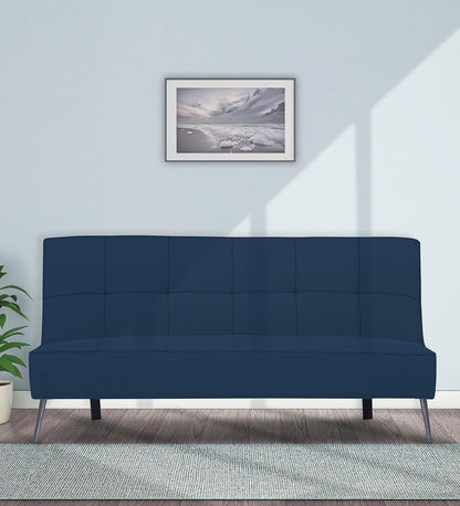 Adorn India Benjamin 3 Seater Sofa Cum Bed (Blue) (3 Year Warranty)