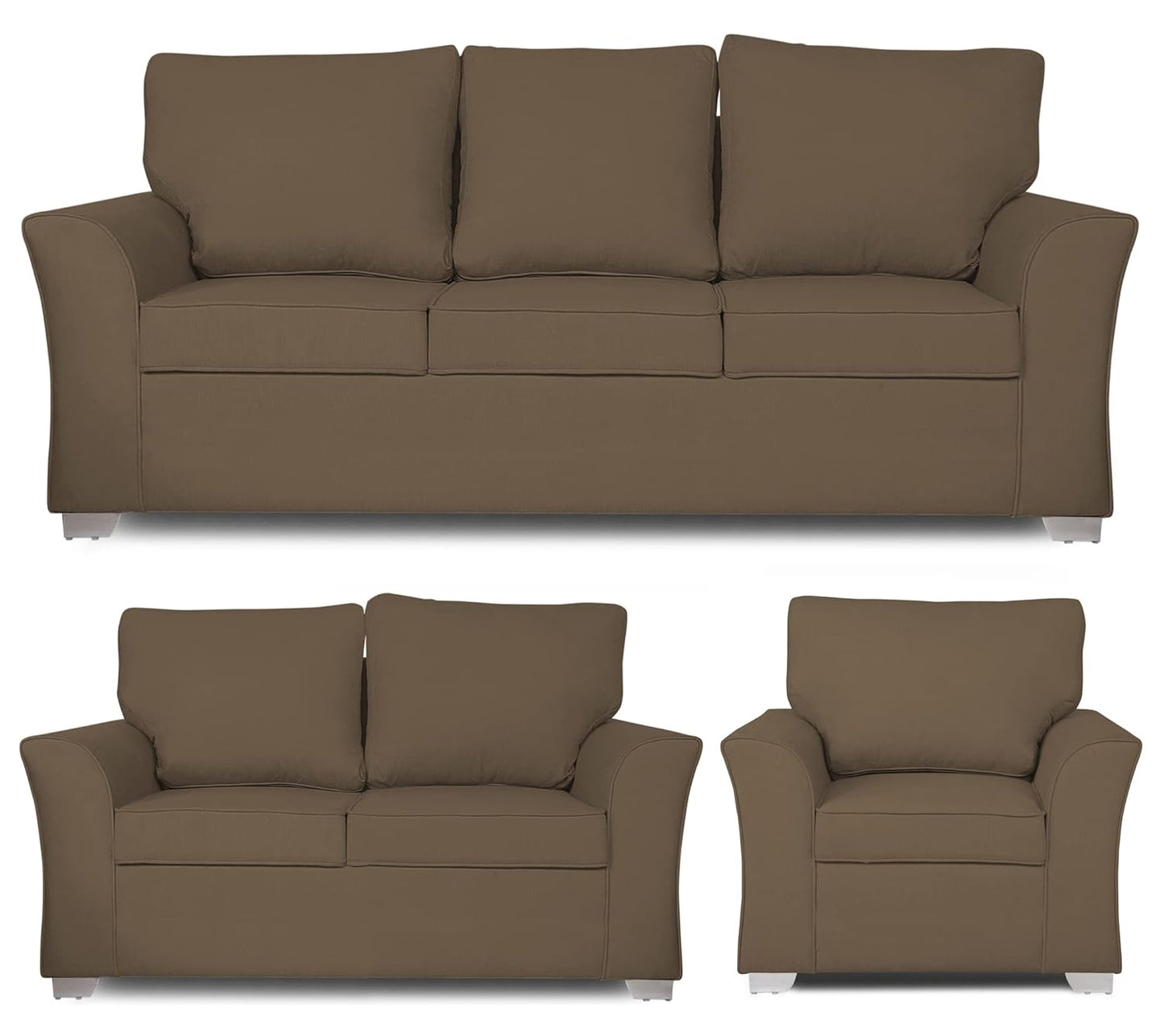 Adorn India Alexia 3+2+1 Six Seater Sofa Set (Camel)