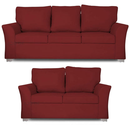 Adorn India Alexia 3+2 Five Seater Sofa Set (Maroon)