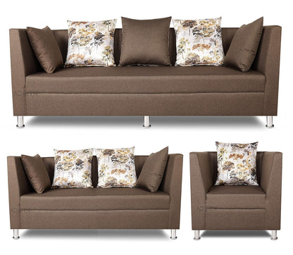Adorn India Alica 3+2+1 Six Seater Sofa Set (Camel)