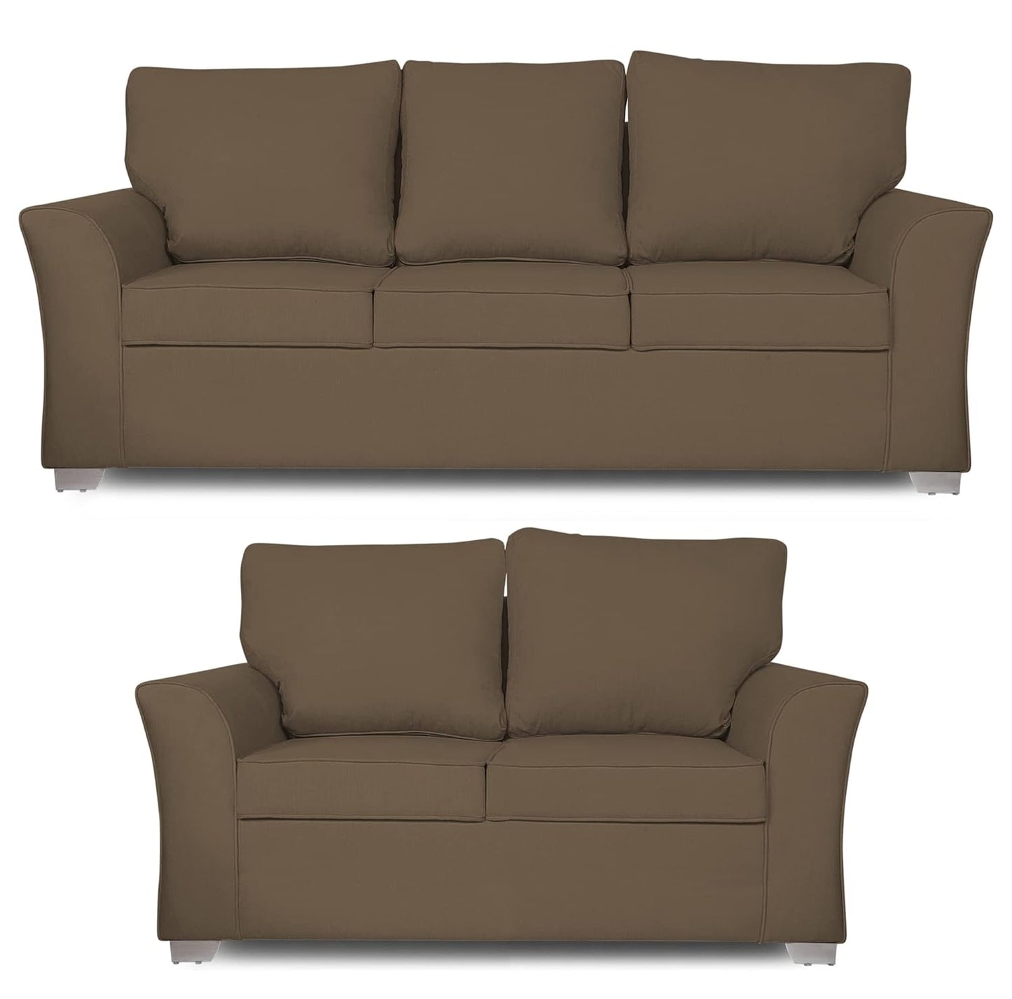 Adorn India Alexia 3+2 Five Seater Sofa Set (Camel)