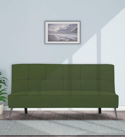 Adorn India Benjamin 3 Seater Sofa Cum Bed (Green) (3 Year Warranty)
