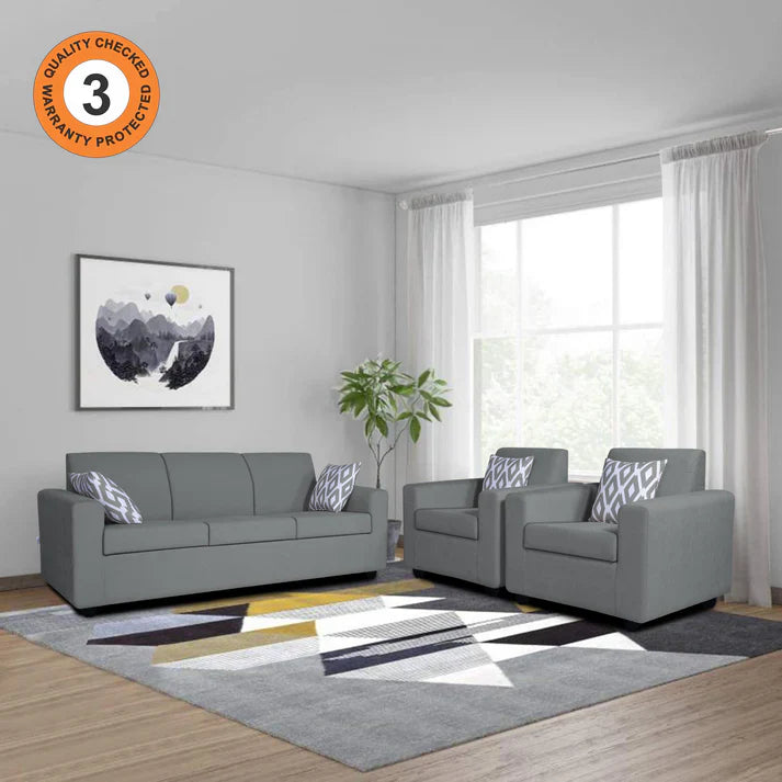 Adorn India Hallton Plain 2 Seater Sofa (Beige) (3 Year Warranty)