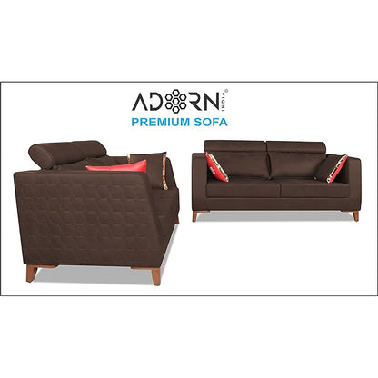Adorn India Premium Pluto 3+2 Five Seater Sofa Set (Brown)
