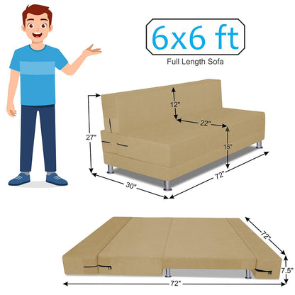 Adorn India Easy Alyn Plus Decent 4 Seater Sofa Cum Bed (6X6) (Beige) (1 Year Warranty)