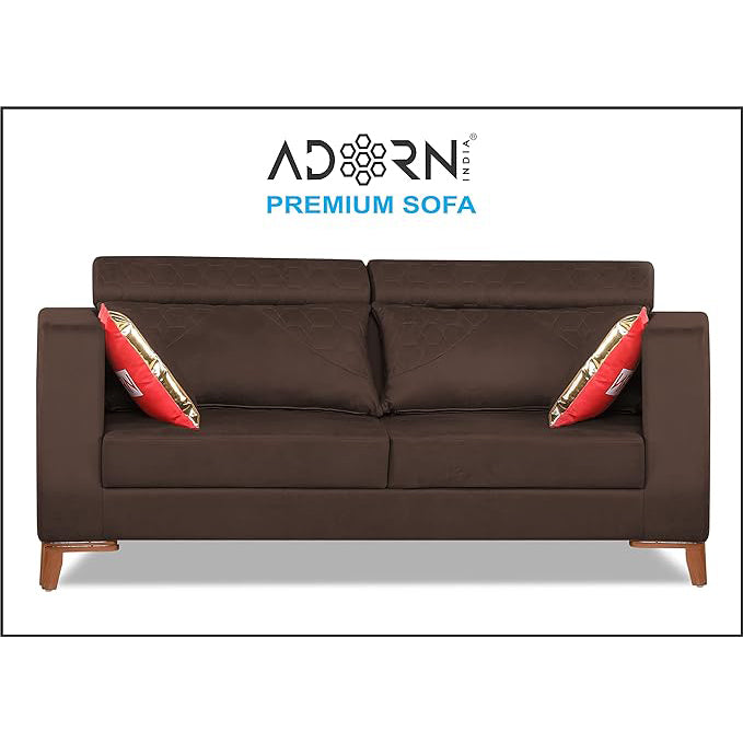 Adorn India Premium Pluto 3 Seater Sofa (Brown)