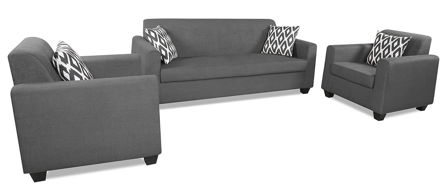 Adorn India Blazer 3-1-1 5 Seater Sofa Set (Grey)