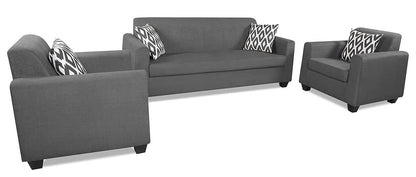 Adorn India Blazer 3-1-1 5 Seater Sofa Set (Grey)