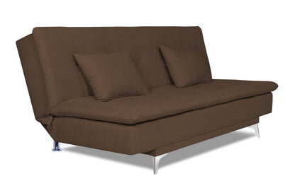Adorn India Aspen 3 Seater Sofa Cum Bed Single Tone Fabric (Brown) (3 Year Warranty)