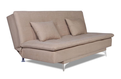 Adorn India Aspen Three Seater Sofa Cum Bed Single Tone Fabric (Beige) (3 Year Warranty)