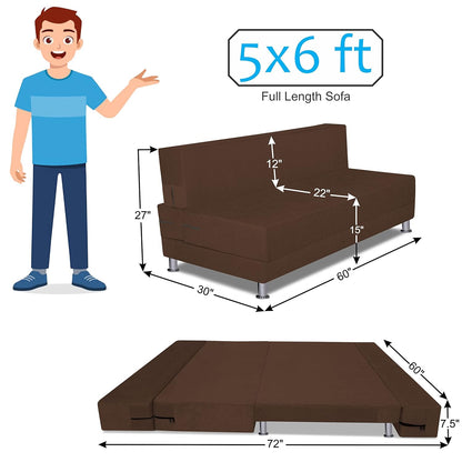 Adorn India Easy Alyn Plus Decent 3 Seater Sofa Cum Bed (5X6) (Brown) (1 Year Warranty)