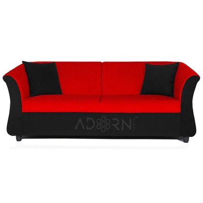 Adorn India Acura 3 Seater Sofa (Brown & Beige)