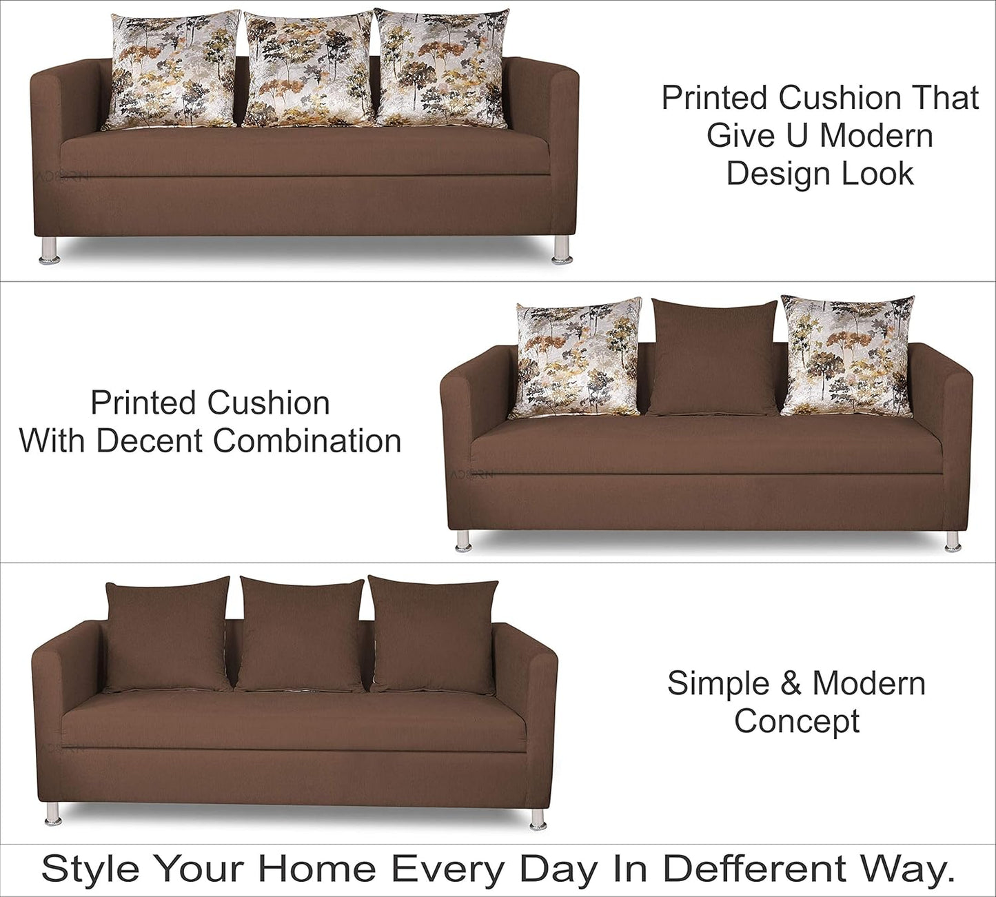 Adorn India Alita 3+2+1 Compact 6 Seater Sofa Set (Camel)