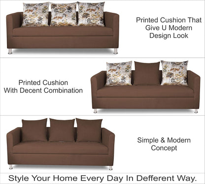 Adorn India Alita 3+2+1 Compact 6 Seater Sofa Set (Camel)